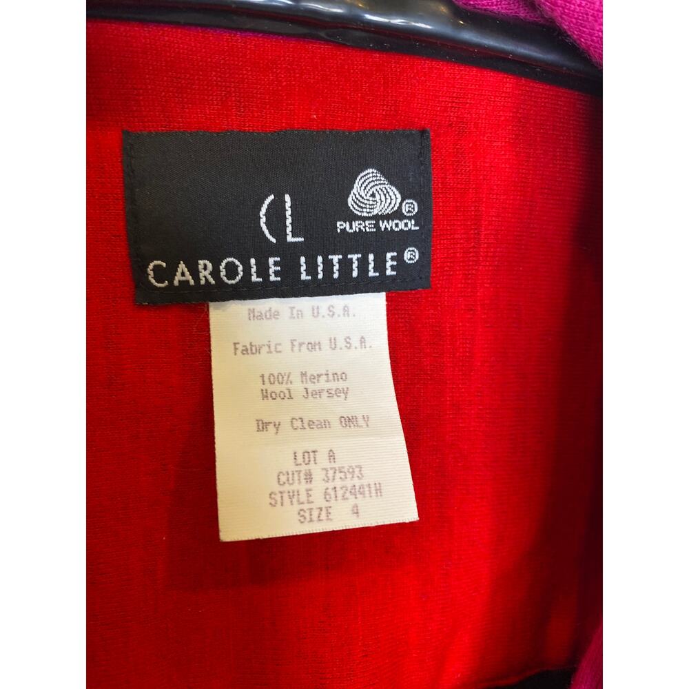 Carole Little Colorblock Lightweight Merino Wool Blazer Jeweled Buttons NWT Sz 4 - Picture 5 of 15